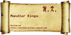 Mandler Kinga névjegykártya